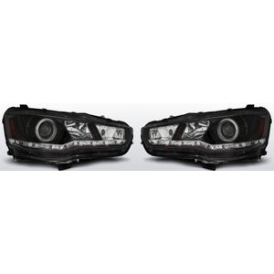 koplampen Devil Eyes | Mitsubishi | Lancer 8 07-11 4d sed. / Lancer 8 Sportback 08-16 5d hat. | zwart