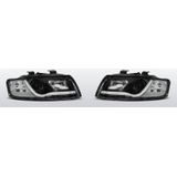 Koplampen Tube Light Real DRL| Audi A4 B6 2000-2004 | zwart