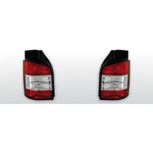 Achterlichten | Volkswagen T5 2003-2009 | rood/wit | met achterklep