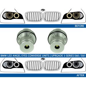 LED Angel Eyes upgrade kit 7000K BMW E39 E53 E60 E61 E63 E64 E65 E66 E87 (25W)