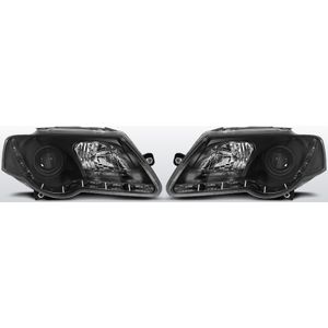 Koplampen LED DRL | Volkswagen Passat B6 2005-2010 | met verstelmotor | zwart