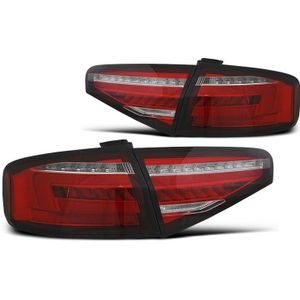 Achterlichten | Audi | A4 11-15 4d sed. | B8 | OEM LED | Full LED | LED BAR | Dynamic Turn Signal | rood en wit
