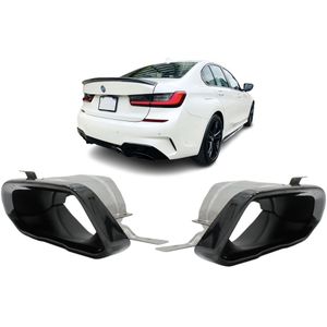 Uitlaatsierstukken | voor M-pakket bumper | BMW | 3-serie 19- 4d sed. G20 / 3-serie Touring 19- 5d sta. G21 | 340i M-Performance look | set | zwart