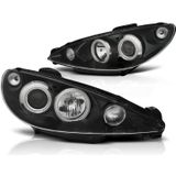 Koplampen | Peugeot 206 2002-2009 | CCFL | zwart