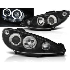 Koplampen | Peugeot 206 2002-2009 | CCFL | zwart