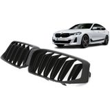 Nieren | BMW | 6-serie Gran Turismo 20- 5d hat. G32 LCI | M6-Look | dubbele spijlen | zwart | mat | 02