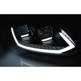 Koplampen | Volkswagen | Touran 10-15 5d mpv. | REAL DRL | Dynamic Turn Signal | zwart