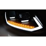 Koplampen | Volkswagen | Touran 10-15 5d mpv. | REAL DRL | Dynamic Turn Signal | zwart