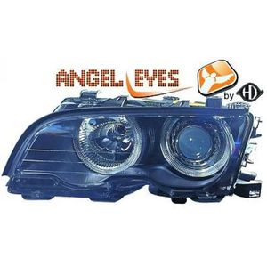 Koplampen BMW E46 coupe / cabrio 99-03 zwart Angel Eyes