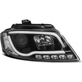 Koplampen | Audi | A3 08-12 3d hat. / A3 Sportback 08-13 5d hat. | 8P | Tube Light | REAL DRL | zwart | 01