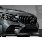 Grill | Mercedes-Benz | C-klasse 18-21 4d sed. W205 / C-klasse Estate 18-21 5d sta. S205 / C-klasse Coupe 18-21 C205| PANAMERICANA AMG GT-Look | Zonder 360° camera Glanzend zwart en chroom | 06