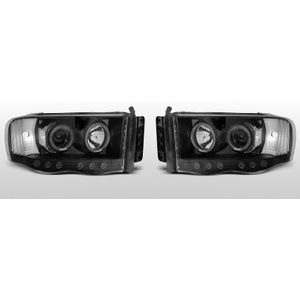 Koplampen Angel Eyes | Dodge Ram 2002-2006 | zwart