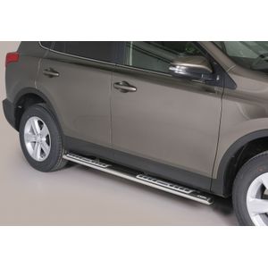 Side Bars | Toyota | RAV4 13-16 5d suv. / RAV4 16-18 5d suv. | rvs zilver Design Side Protection RVS