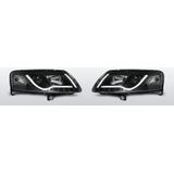 Koplampen Tube Light Real DRL | Audi A6 C6 2004-2008 | zwart