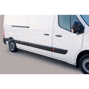Side Bars | Opel | Movano 19-21 4d bus | L3 | RVS Side Protection rvs zilver