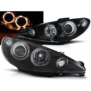 Koplampen Angel Eyes | Peugeot 206 2002-2009 | zwart