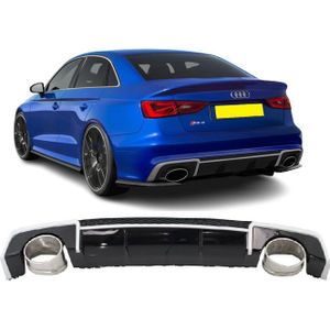 Diffuser RS3-look | Audi | A3 Limousine/cabrio 13-16 4d | passend voor standaard achterbumper | ABS