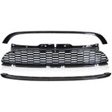 Grill | Mini Cooper | 06-10 3d hat. R56 / Clubman 07-10 4d sta. R55 | JCW-Style | glanzend zwart | 01