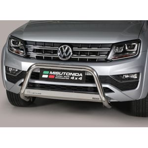 Pushbar | Volkswagen | Amarok Dubbele Cabine 11-16 4d pic. / Amarok Dubbele Cabine 16- 4d pic. | Highline / V6 | rvs zilver Medium Bar RVS CE-keur