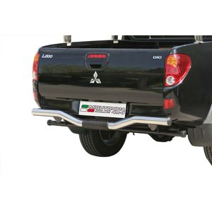 Rear Bar | Mitsubishi | L200 C.C. 06-09 2d pic. / L200 D.C. 06-09 4d pic. | zwart Rear Bar RVS