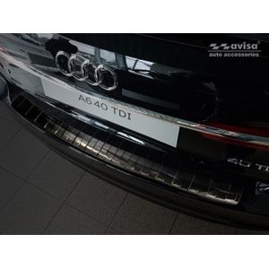 Achterbumperbeschermer | Audi | A6 Avant 18- 5d sta. | RVS zwart Zijdeglans