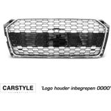 Grill | Audi | A5 Cabriolet 17-20 2d cab. / A5 Coupé 16-20 2d cou. / A5 Sportback 17-20 5d hat. | RS5-Look | chroom en zwart Glanzend