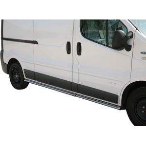Side Bars | Renault | Trafic 11-14 4d bus. | rvs zilver Oval Side Protection RVS