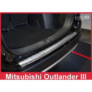 Achterbumperbeschermer | Mitsubishi | Outlander 15- 5d suv. | met parkeersensoren | RVS rvs zilver
