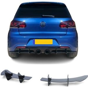 Diffuser aanzetstuk | Volkswagen | Golf 08-12 R20 | R uitvoering | ABS-kunststof | Glanzend zwart