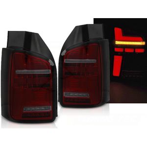 Achterlichten | Volkswagen | Transporter Kombi 10-15 4d bus. | T5 | met achterdeuren | LED | Dynamic Turn Signal | LED BAR | rood en smoke