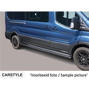 Side Bars | Fiat | Scudo 22- 4d bus | MWB | RVS Side Protection zwart