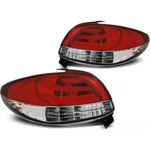 Achterlichten set | Peugeot 206 hatchback 1998-2006 | LED Bar | rood / wit