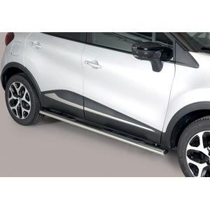 Side Bars | Renault | Captur 13-17 5d suv. / Captur 17- 5d suv. | rvs zilver Oval Grand Pedana RVS