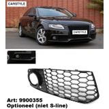 Grille | RS type | Audi A4 B8 2008-2011 | ABS Kunststof | met parkeersensor houders | hoogglans zwart