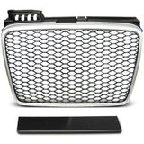 Grille | RS type | Audi A4 B7 2004-2008 | ABS Kunststof | met afdekkapjes | zilver