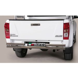 Rear Bar | Isuzu | D-MAX D.C. 2012-2020 4d pick-up | RVS Double Rear Bar rvs zilver