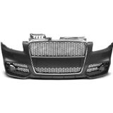 Voorbumper | Audi | A4 04-07 4d sed. / A4 Avant 04-08 5d sta. / A4 Cabriolet 05-08 2d cab. | RS-Look | chroom/zwarte grill | z PDC | 04