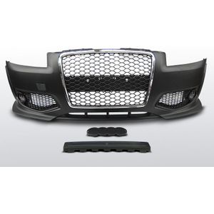 Voorbumper RS Style | Audi A3 8P 2003-2008 | inclusief mistlampen en honingraat grill | zwarte / chroom grill