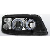 Koplampen (set) Volkswagen T5 zwart Angel Eyes