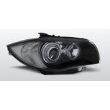 Koplampen | BMW | 1-serie 04-07 5d hat. E87 / 1-serie 07-11 5d hat. E87 LCI / 1-serie 07-12 3d hat. E81 / 1-serie Cabrio 08-11 2d cab. E88 / 1-serie Coupé 07-11 2d cou. E82 | H7 + H7 | zwart