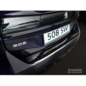 Achterbumperbeschermer | Peugeot | 508 SW 19- 5d sta. | Ribs | RVS zwart