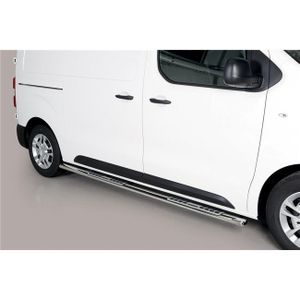 Side Bars | Opel | Vivaro Combi 19- 4d bus / Opel Zafira Life 4d bus | MWB | RVS Design Side Protection rvs zilver