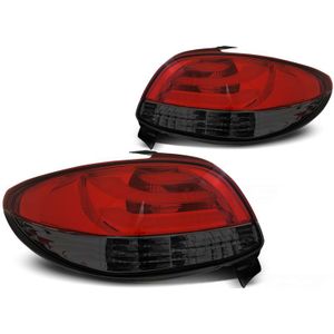 Achterlichten set | Peugeot 206 hatchback 1998-2006 | LED Bar | rood / smoke