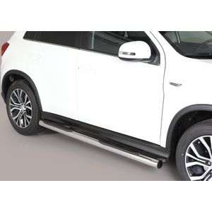 Side Bars | Mitsubishi | ASX 10-12 5d suv. / ASX 12-16 5d suv. / ASX 16-18 5d suv. / ASX 18- 5d suv. | rvs zilver Grand Pedana RVS