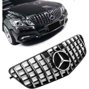 Grill | Mercedes-Benz | E-klasse 09-13 4d sed. / E-klasse Estate 09-13 5d sta. | W212 / S212 | PANAMERICANA AMG GT-Look | Glanzend zwart en chroom | 04