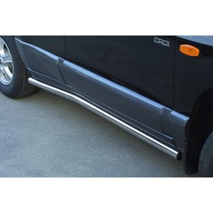 Side Bars | Hyundai | Santa Fe 00-04 5d suv. | RVS rvs zilver Side Protection