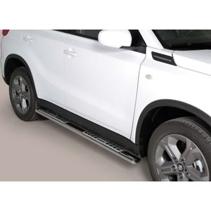 Side Bars | Suzuki | Vitara 15-18 5d suv. | rvs zilver Design Side Protection RVS