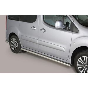 Side Bars | Peugeot | Partner Tepee 08-12 5d mpv. / Partner Tepee 12-15 5d mpv. | rvs zilver Oval Side Protection RVS