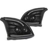 Koplampen | Toyota | Land Cruiser 02-10 3d suv. / Land Cruiser 02-10 5d suv. | LED | Tube Light | Dynamic Turn Signal | zwart