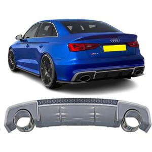 Diffuser RS3-look | Audi | A3 Limousine/cabrio 13-16 4d | passend voor standaard achterbumper | ABS | Grijs